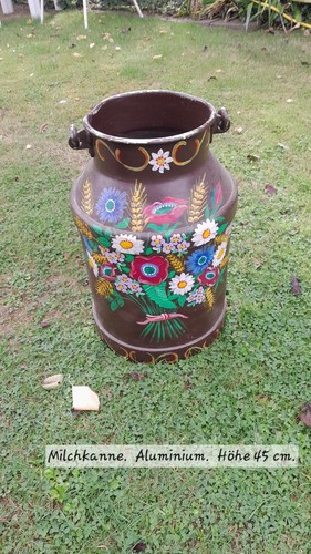 Milchkanne bemalt vintage - milchkanne,