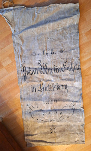 Alter mehlsack mit aufdruck - mehlsack,